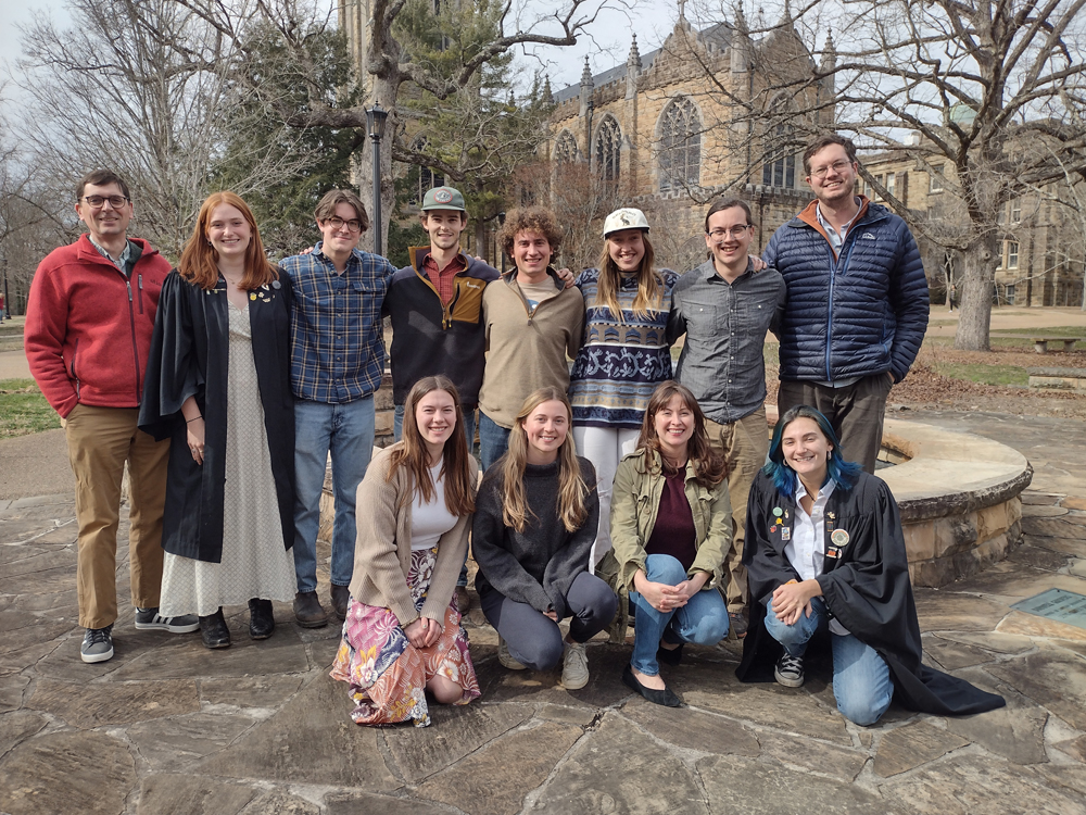 Petitioners at Sewanee: the University of the South pose on campus